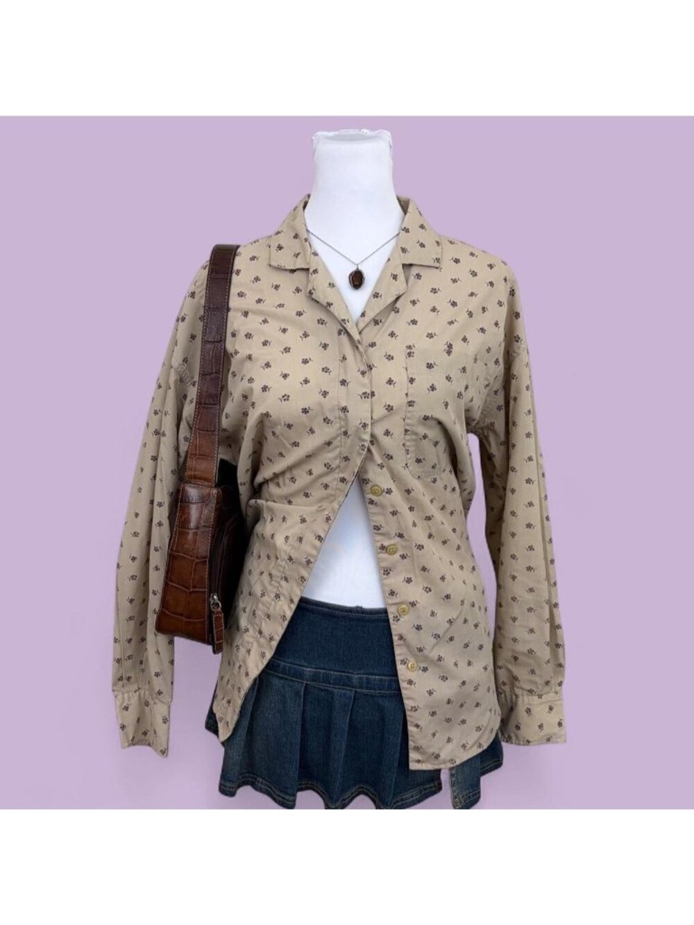 90s ditsy floral cottagecore button down